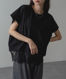 【ANNA LUNA】1枚で レイヤード 完成! 裾レース ドッキング カットソー