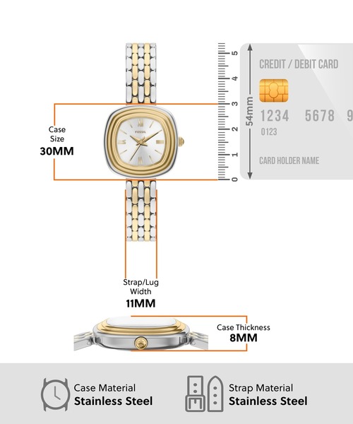 FOSSIL（フォッシル）の「フォッシル 腕時計 レディース アナログ ステンレス ES5509（アナログ腕時計・レディース・マルチ・FREE）」の6枚目の写真