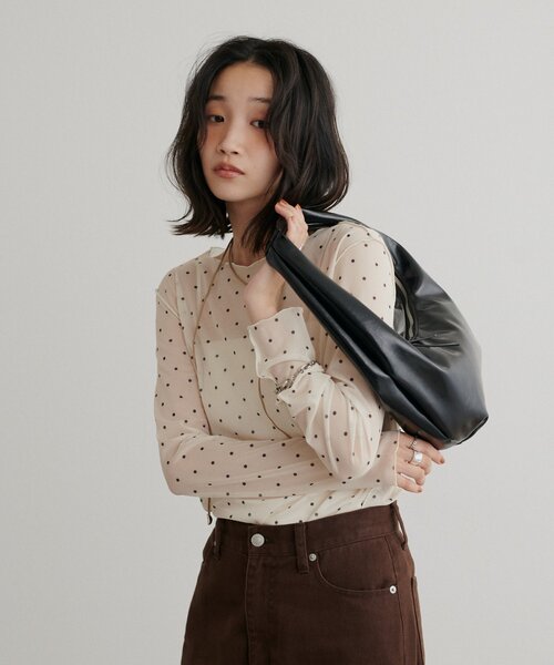 DISCOAT(ディスコート)の「柄アソートチュールロングスリーブ(Tシャツ/カットソー・レディース・アイボリー/サックスブルー/オフホワイト/ベージュ・FREE)」の14枚目の写真