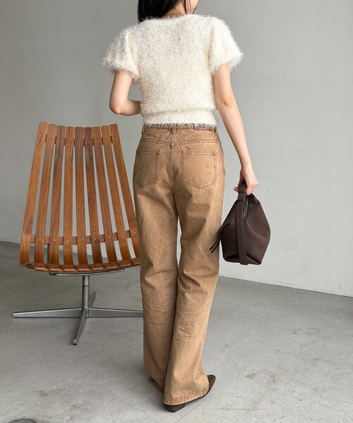 CAPRICIEUX LE'MAGE(カプリシューレマージュ)の「【前後2way】フェザーパフニット(Tシャツ/カットソー・レディース・ホワイト系その他/ミント/ブラウン・FREE)」の8枚目の写真