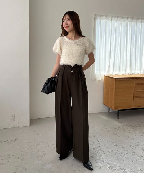 CAPRICIEUX LE'MAGE(カプリシューレマージュ)の「【前後2way】フェザーパフニット(Tシャツ/カットソー・レディース・ホワイト系その他/ミント/ブラウン・FREE)」の13枚目の写真