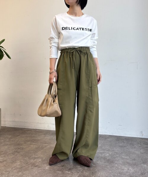 Jena espace merveilleux(ジェナ エスパスメルヴェイユ)の「〈8/15インスタライブご紹介アイテム〉トロミサイドポケットパンツ(その他パンツ・レディース・ブラック/カーキ・FREE)」の5枚目の写真