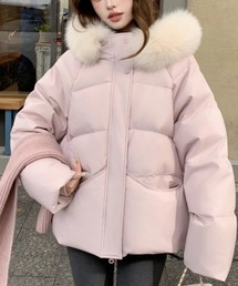 ボリュームファーフードショートジャケット
