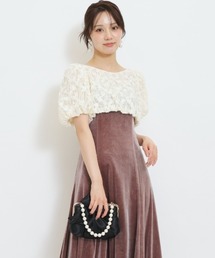 WILLSELECTION（ウィルセレクション）の「レースブラウス×ベロアドレス（ドレス）」