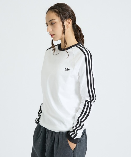 adidas(アディダス)の「【adidas originals/アディダスオリジナルス】THREE STRIPES 長袖Tシャツ / ユニセックス(Tシャツ/カットソー・メンズ・ホワイト/ダークネイビー/ブラック・M/XL/L)」の2枚目の写真