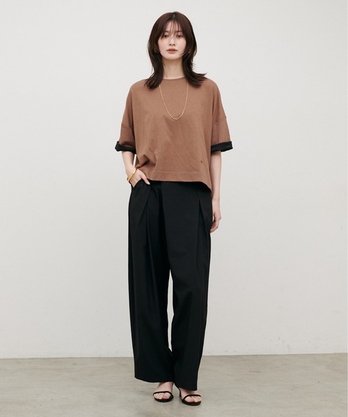 LARUTA(ラルータ)の「【LARUTA】アシメタックワイドパンツ(スラックス・レディース・チャコールグレー/ブラック/モカ・MEDIUM/LARGE)」の9枚目の写真