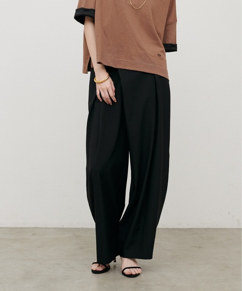 LARUTA(ラルータ)の「【LARUTA】アシメタックワイドパンツ(スラックス・レディース・チャコールグレー/ブラック/モカ・MEDIUM/LARGE)」の8枚目の写真