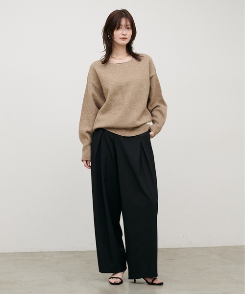 LARUTA(ラルータ)の「【LARUTA】アシメタックワイドパンツ(スラックス・レディース・チャコールグレー/ブラック/モカ・MEDIUM/LARGE)」の11枚目の写真