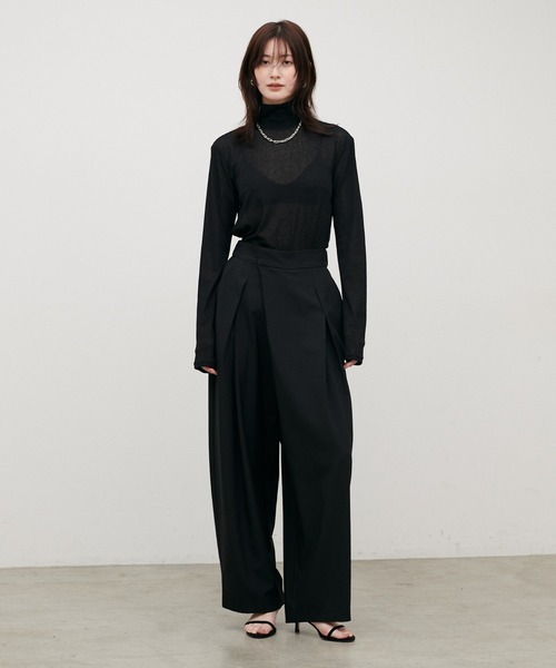 LARUTA(ラルータ)の「【LARUTA】アシメタックワイドパンツ(スラックス・レディース・チャコールグレー/ブラック/モカ・MEDIUM/LARGE)」の10枚目の写真