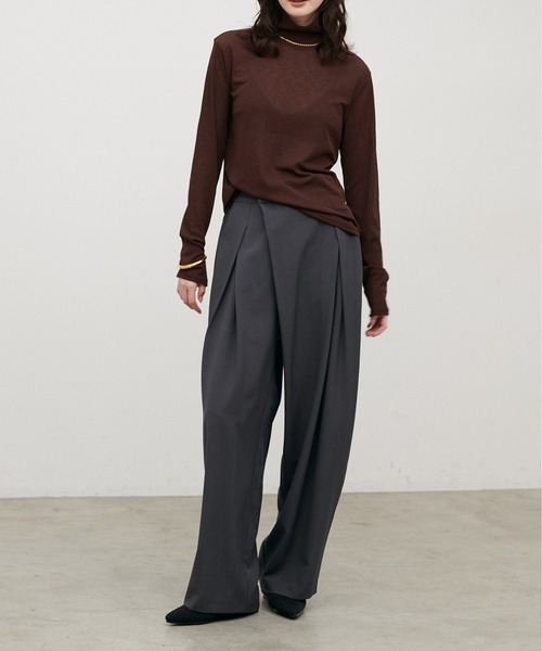 LARUTA(ラルータ)の「【LARUTA】アシメタックワイドパンツ(スラックス・レディース・チャコールグレー/ブラック/モカ・MEDIUM/LARGE)」の14枚目の写真