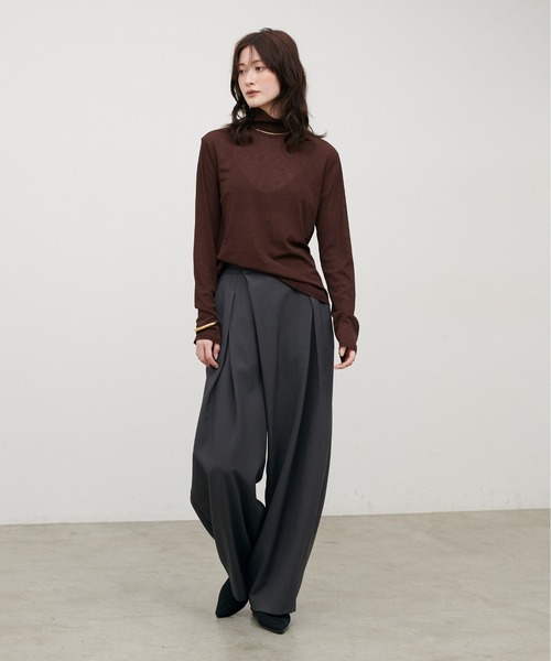 LARUTA(ラルータ)の「【LARUTA】アシメタックワイドパンツ(スラックス・レディース・チャコールグレー/ブラック/モカ・MEDIUM/LARGE)」の15枚目の写真