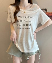 フロントロゴカットアウトTシャツ