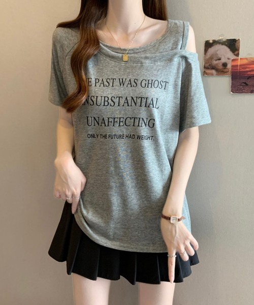 Girly Doll(ガーリードール)の「フロントロゴカットアウトTシャツ(その他トップス・レディース・ネイビー/グレー/ホワイト・M/L)」の6枚目の写真