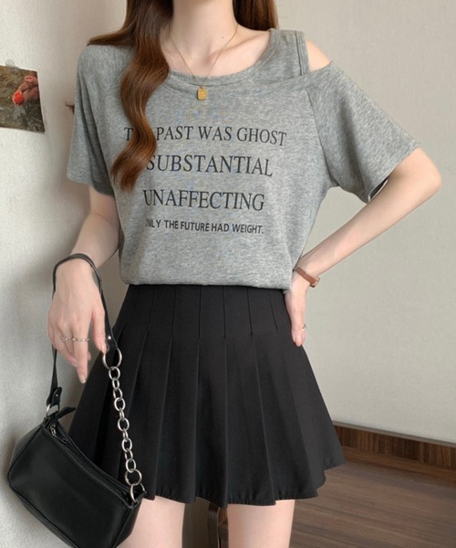 Girly Doll(ガーリードール)の「フロントロゴカットアウトTシャツ(その他トップス・レディース・ネイビー/グレー/ホワイト・M/L)」の9枚目の写真