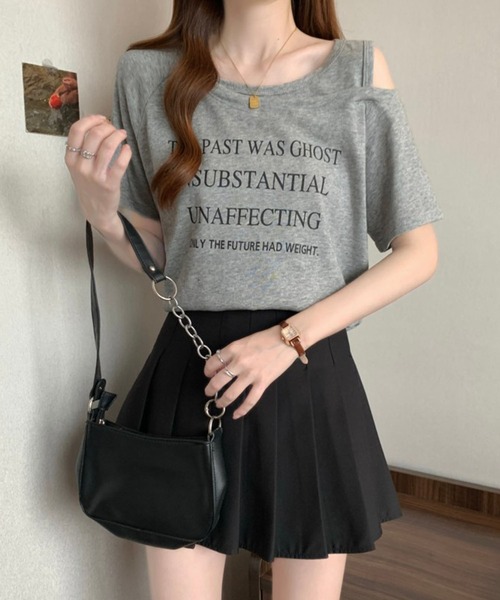 Girly Doll(ガーリードール)の「フロントロゴカットアウトTシャツ(その他トップス・レディース・ネイビー/グレー/ホワイト・M/L)」の10枚目の写真