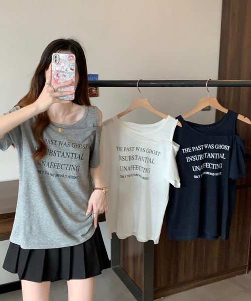 Girly Doll(ガーリードール)の「フロントロゴカットアウトTシャツ(その他トップス・レディース・ネイビー/グレー/ホワイト・M/L)」の21枚目の写真