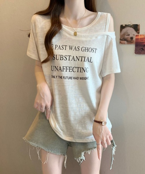 Girly Doll(ガーリードール)の「フロントロゴカットアウトTシャツ(その他トップス・レディース・ネイビー/グレー/ホワイト・M/L)」の13枚目の写真