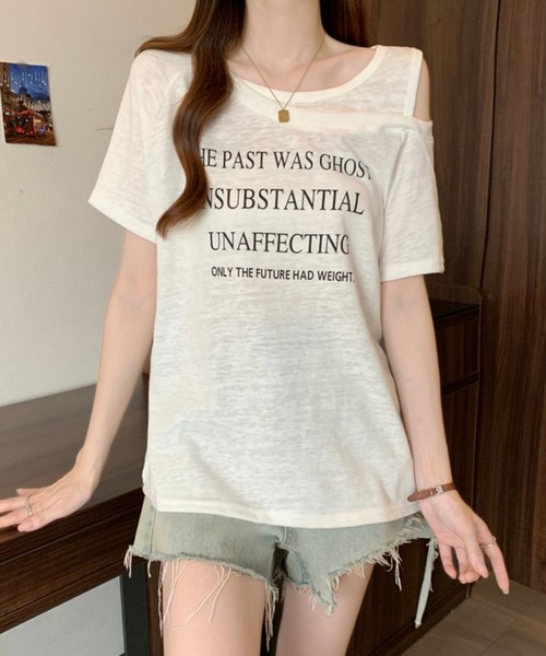Girly Doll(ガーリードール)の「フロントロゴカットアウトTシャツ(その他トップス・レディース・ネイビー/グレー/ホワイト・M/L)」の14枚目の写真