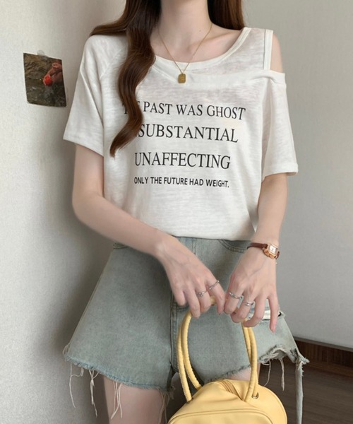 Girly Doll(ガーリードール)の「フロントロゴカットアウトTシャツ(その他トップス・レディース・ネイビー/グレー/ホワイト・M/L)」の16枚目の写真