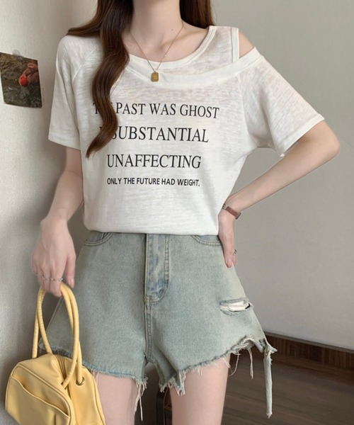Girly Doll(ガーリードール)の「フロントロゴカットアウトTシャツ(その他トップス・レディース・ネイビー/グレー/ホワイト・M/L)」の17枚目の写真