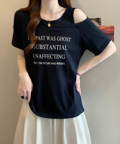 Girly Doll(ガーリードール)の「フロントロゴカットアウトTシャツ(その他トップス・レディース・ネイビー/グレー/ホワイト・M/L)」の19枚目の写真
