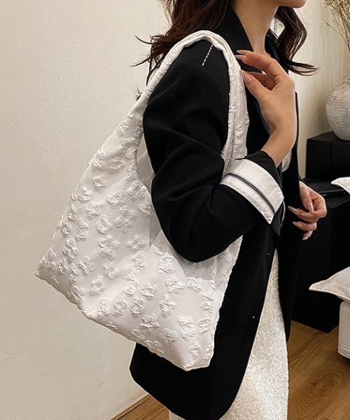 Vipoa(ヴィポア)の「Flower jacquard bag(トートバッグ・レディース・ピンク/ホワイト/ブルー・FREE)」の21枚目の写真