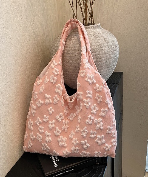 Vipoa(ヴィポア)の「Flower jacquard bag(トートバッグ・レディース・ピンク/ホワイト/ブルー・FREE)」の6枚目の写真