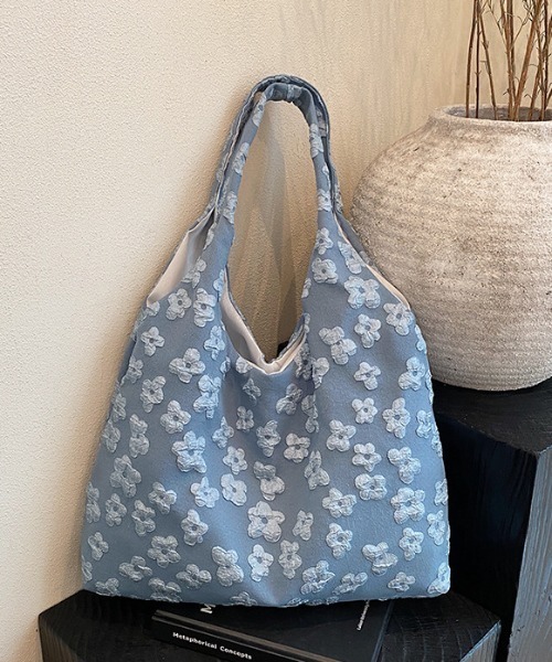 Vipoa(ヴィポア)の「Flower jacquard bag(トートバッグ・レディース・ピンク/ホワイト/ブルー・FREE)」の8枚目の写真