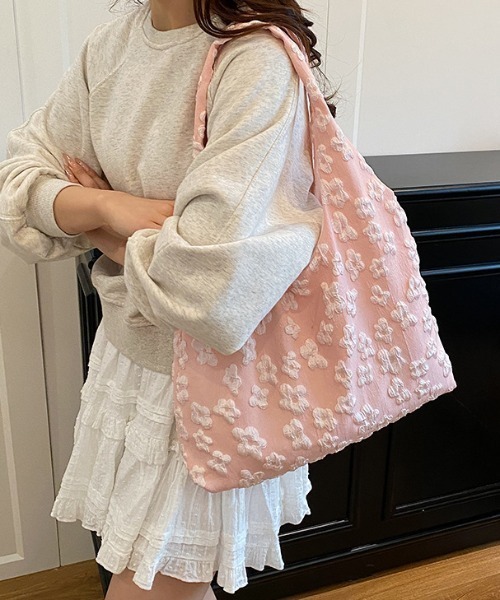 Vipoa(ヴィポア)の「Flower jacquard bag(トートバッグ・レディース・ピンク/ホワイト/ブルー・FREE)」の12枚目の写真