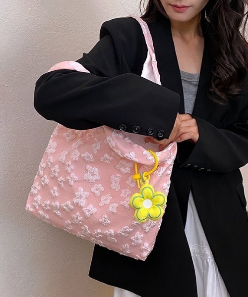 Vipoa(ヴィポア)の「Flower jacquard bag(トートバッグ・レディース・ピンク/ホワイト/ブルー・FREE)」の16枚目の写真