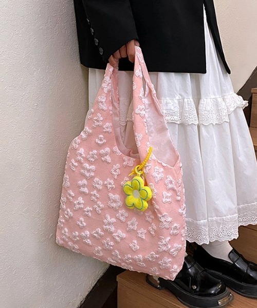 Vipoa(ヴィポア)の「Flower jacquard bag(トートバッグ・レディース・ピンク/ホワイト/ブルー・FREE)」の17枚目の写真