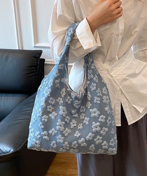 Vipoa(ヴィポア)の「Flower jacquard bag(トートバッグ・レディース・ピンク/ホワイト/ブルー・FREE)」の22枚目の写真