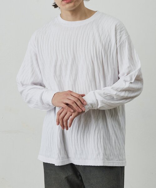 COLONY 2139(コロニートゥーワンスリーナイン)の「カットジャガードロンT(Tシャツ/カットソー・メンズ・ブラック/ブルー/ホワイト・LARGE/MEDIUM)」の20枚目の写真