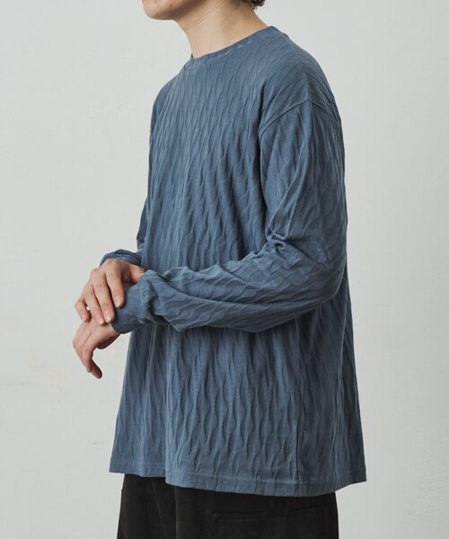COLONY 2139(コロニートゥーワンスリーナイン)の「カットジャガードロンT(Tシャツ/カットソー・メンズ・ブラック/ブルー/ホワイト・LARGE/MEDIUM)」の7枚目の写真