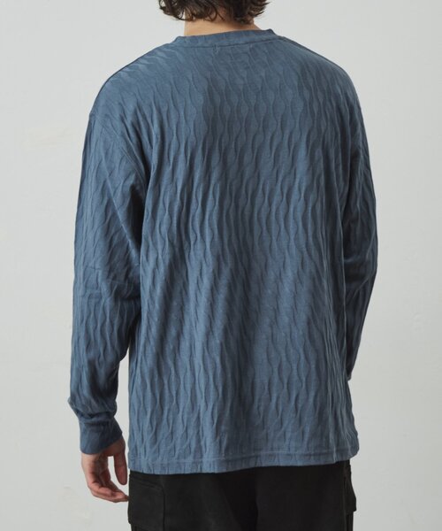 COLONY 2139(コロニートゥーワンスリーナイン)の「カットジャガードロンT(Tシャツ/カットソー・メンズ・ブラック/ブルー/ホワイト・LARGE/MEDIUM)」の8枚目の写真