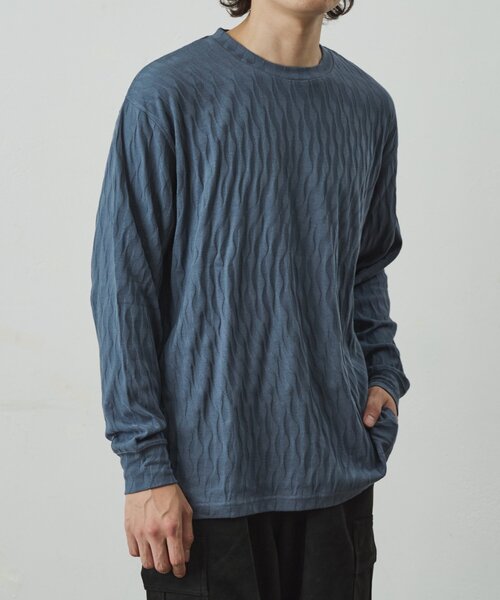 COLONY 2139(コロニートゥーワンスリーナイン)の「カットジャガードロンT(Tシャツ/カットソー・メンズ・ブラック/ブルー/ホワイト・LARGE/MEDIUM)」の9枚目の写真