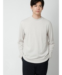 SUIT SQUARE（スーツスクエア）の「オフィT/モックネックTシャツ/長袖/ウォッシャブル/プレーティング天竺/無地（Tシャツ/カットソー）」