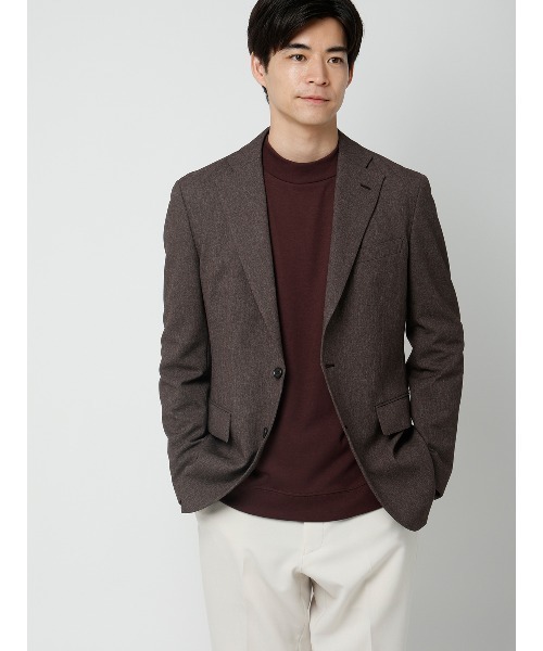 SUIT SQUARE(スーツスクエア)の「オフィT/モックネックTシャツ/長袖/ウォッシャブル/プレーティング天竺/無地(Tシャツ/カットソー・メンズ・ホワイト/グレー/ブラウン/ブラック・XX-LARGE/MEDIUM/SMALL/X-LARGE/LARGE)」の10枚目の写真