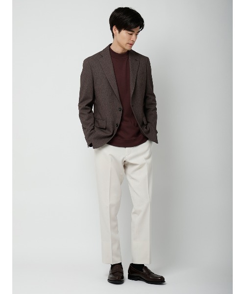 SUIT SQUARE(スーツスクエア)の「オフィT/モックネックTシャツ/長袖/ウォッシャブル/プレーティング天竺/無地(Tシャツ/カットソー・メンズ・ホワイト/グレー/ブラウン/ブラック・XX-LARGE/MEDIUM/SMALL/X-LARGE/LARGE)」の11枚目の写真