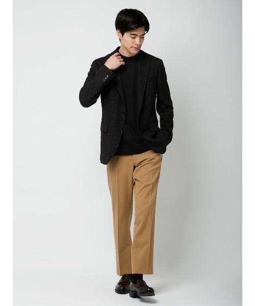 SUIT SQUARE(スーツスクエア)の「オフィT/モックネックTシャツ/長袖/ウォッシャブル/プレーティング天竺/無地(Tシャツ/カットソー・メンズ・ホワイト/グレー/ブラウン/ブラック・XX-LARGE/MEDIUM/SMALL/X-LARGE/LARGE)」の19枚目の写真