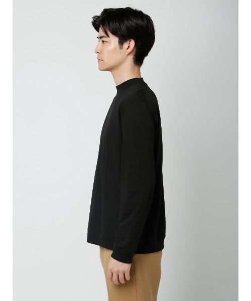 SUIT SQUARE(スーツスクエア)の「オフィT/モックネックTシャツ/長袖/ウォッシャブル/プレーティング天竺/無地(Tシャツ/カットソー・メンズ・ホワイト/グレー/ブラウン/ブラック・XX-LARGE/MEDIUM/SMALL/X-LARGE/LARGE)」の13枚目の写真