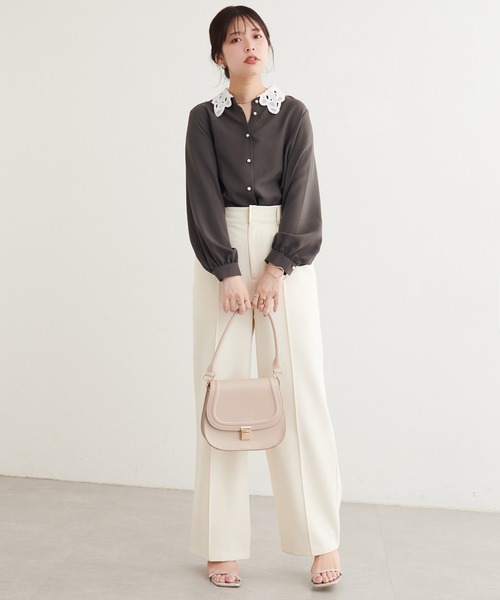 natural couture(ナチュラルクチュール)の「レース襟付きブラウス(シャツ/ブラウス・レディース・オフホワイト/ブラウン/ライトベージュ/ブラック・FREE)」の13枚目の写真