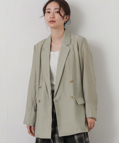 Gready Brilliant(グレディブリリアン)の「Tenテーラーダブルジャケット(テーラードジャケット・レディース・チャコールグレー/グレイッシュベージュ・FREE)」の18枚目の写真