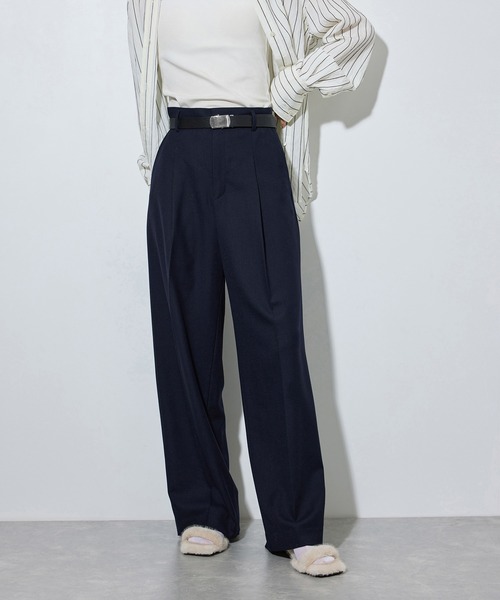 ADAM ET ROPE'(アダムエロペ)の「ガチャベルト付きTRWスラックス(スラックス・レディース・チャコールグレー/ネイビー/グレー・38/36)」の3枚目の写真