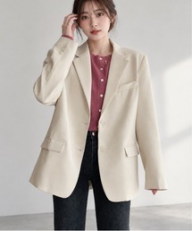 抜け感シルエットシングルテーラードジャケット/通勤・デート対応