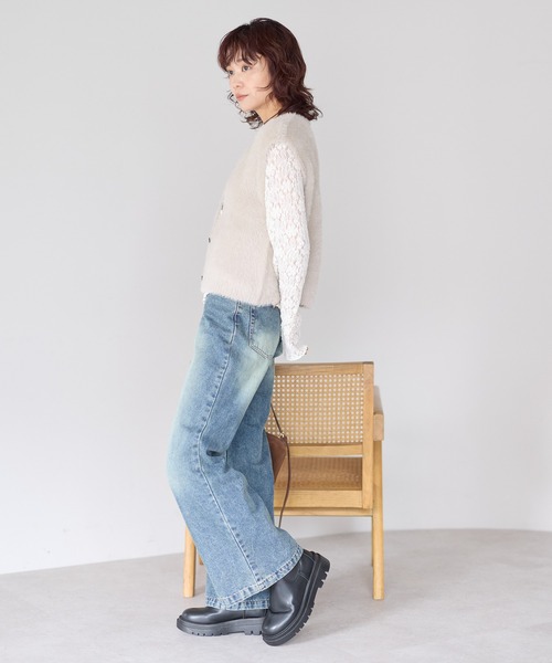 gossara(ゴサラ)の「【gossara ふわふわ素材】5Gシャギー前開きベスト(ベスト・レディース・モカ/チャコールグレー/グレイッシュベージュ・FREE)」の12枚目の写真
