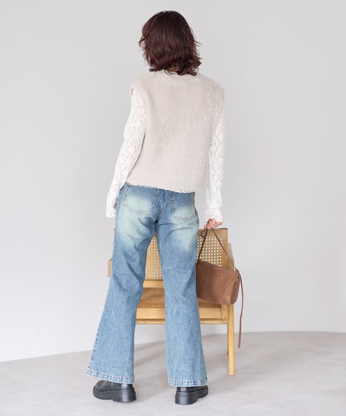 gossara(ゴサラ)の「【gossara ふわふわ素材】5Gシャギー前開きベスト(ベスト・レディース・モカ/チャコールグレー/グレイッシュベージュ・FREE)」の14枚目の写真