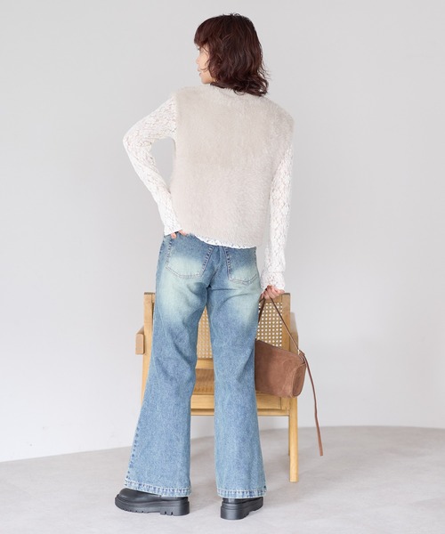 gossara(ゴサラ)の「【gossara ふわふわ素材】5Gシャギー前開きベスト(ベスト・レディース・モカ/チャコールグレー/グレイッシュベージュ・FREE)」の15枚目の写真