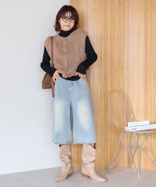 gossara(ゴサラ)の「【gossara ふわふわ素材】5Gシャギー前開きベスト(ベスト・レディース・モカ/チャコールグレー/グレイッシュベージュ・FREE)」の21枚目の写真