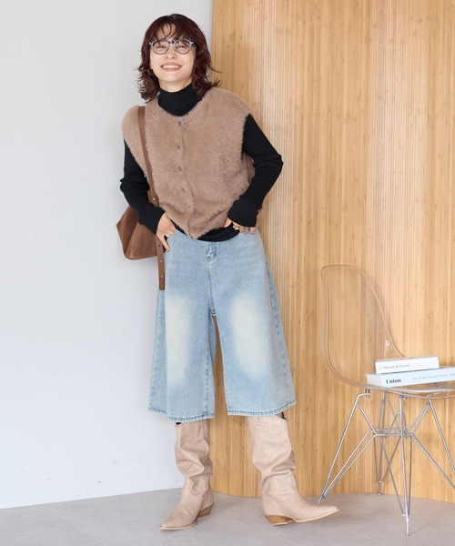gossara(ゴサラ)の「【gossara ふわふわ素材】5Gシャギー前開きベスト(ベスト・レディース・モカ/チャコールグレー/グレイッシュベージュ・FREE)」の22枚目の写真